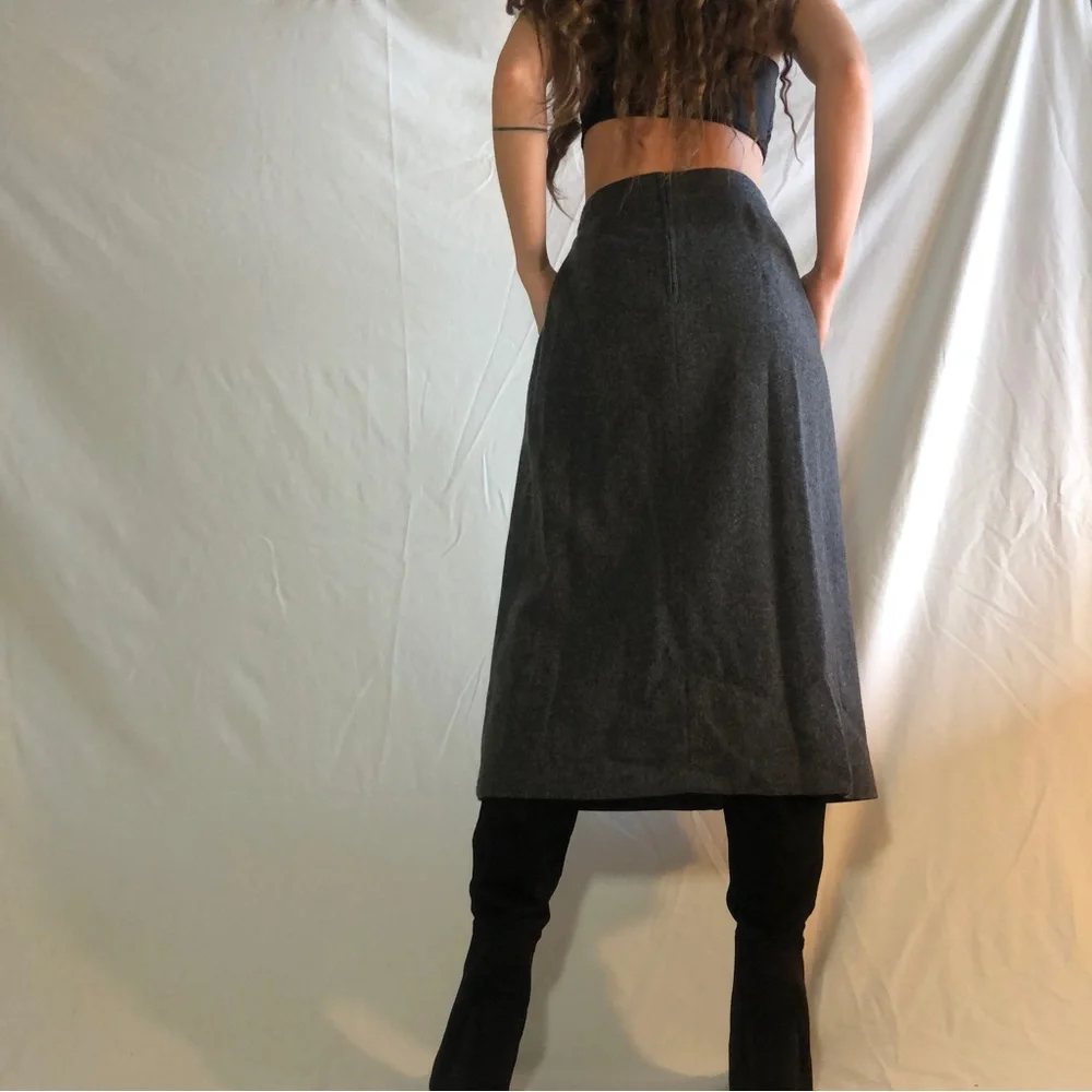 100% wool vintage high waist Skirt - Picture 4 of 10